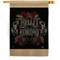 Patio Trasero 28 x 40 in. Chalkboard Hello Autumn House Flag w/Fall Harvest & Double-Sided Vertical Flags  Banner PA3906379